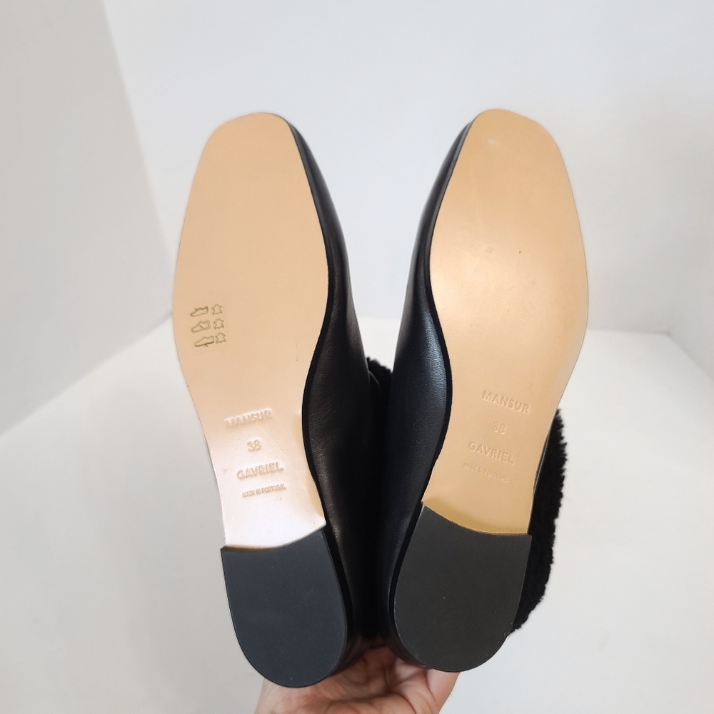 Mansur Gavriel | Cosy Boots in Black Lambskin Sheep Shearling Size 8 - Picture 12 of 14